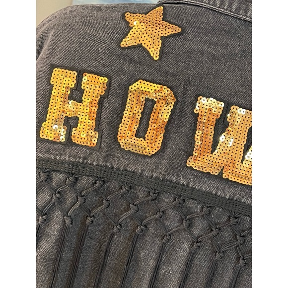 BLUE VELVET Washed out black HOWDY jean jacket S M L - Picture 5 of 8